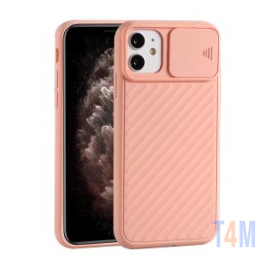 CAPA DE SILICONE COM PROTEÇÃO DE CÂMERA PARA APPLE IPHONE 11 ROSA